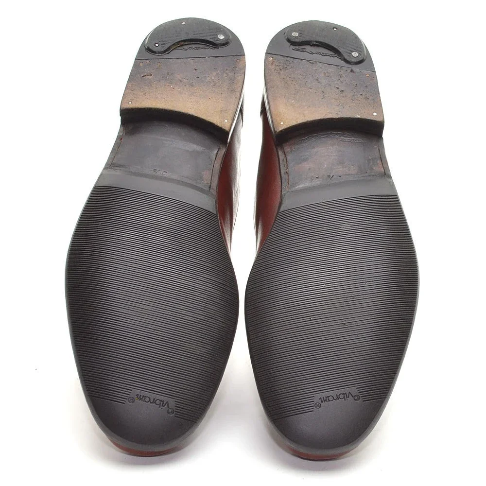 Men Santoni 1159 Brown Kiltie Tassel Loafers 9.5 D